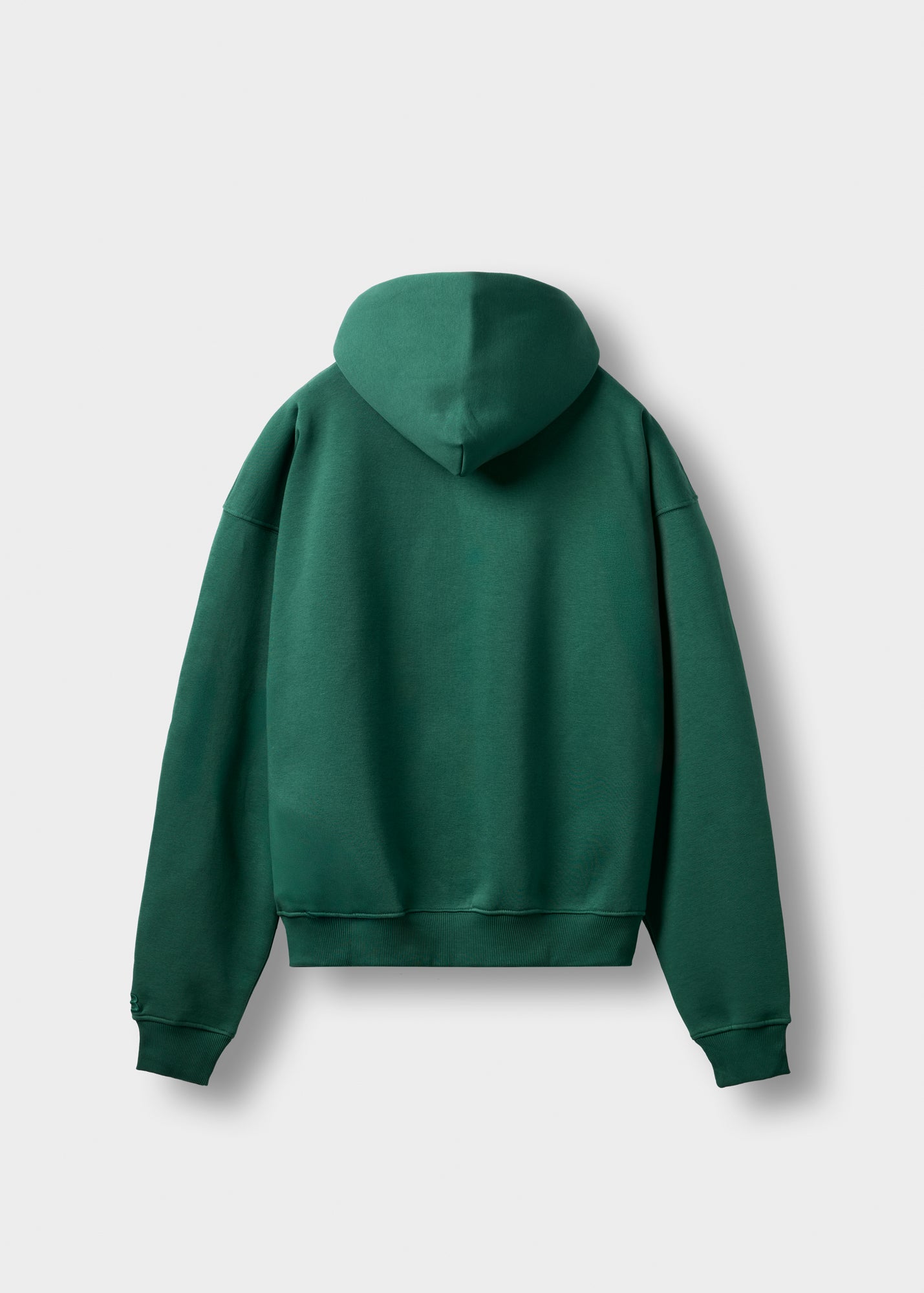 Green Basic Oversized Zip Hoodie