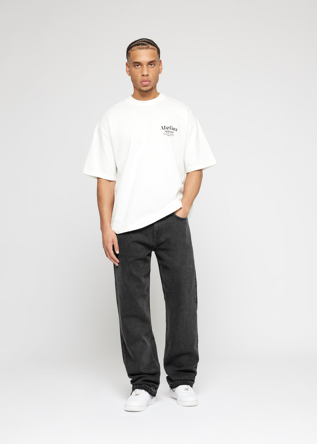John Straight Open Hem Jeans