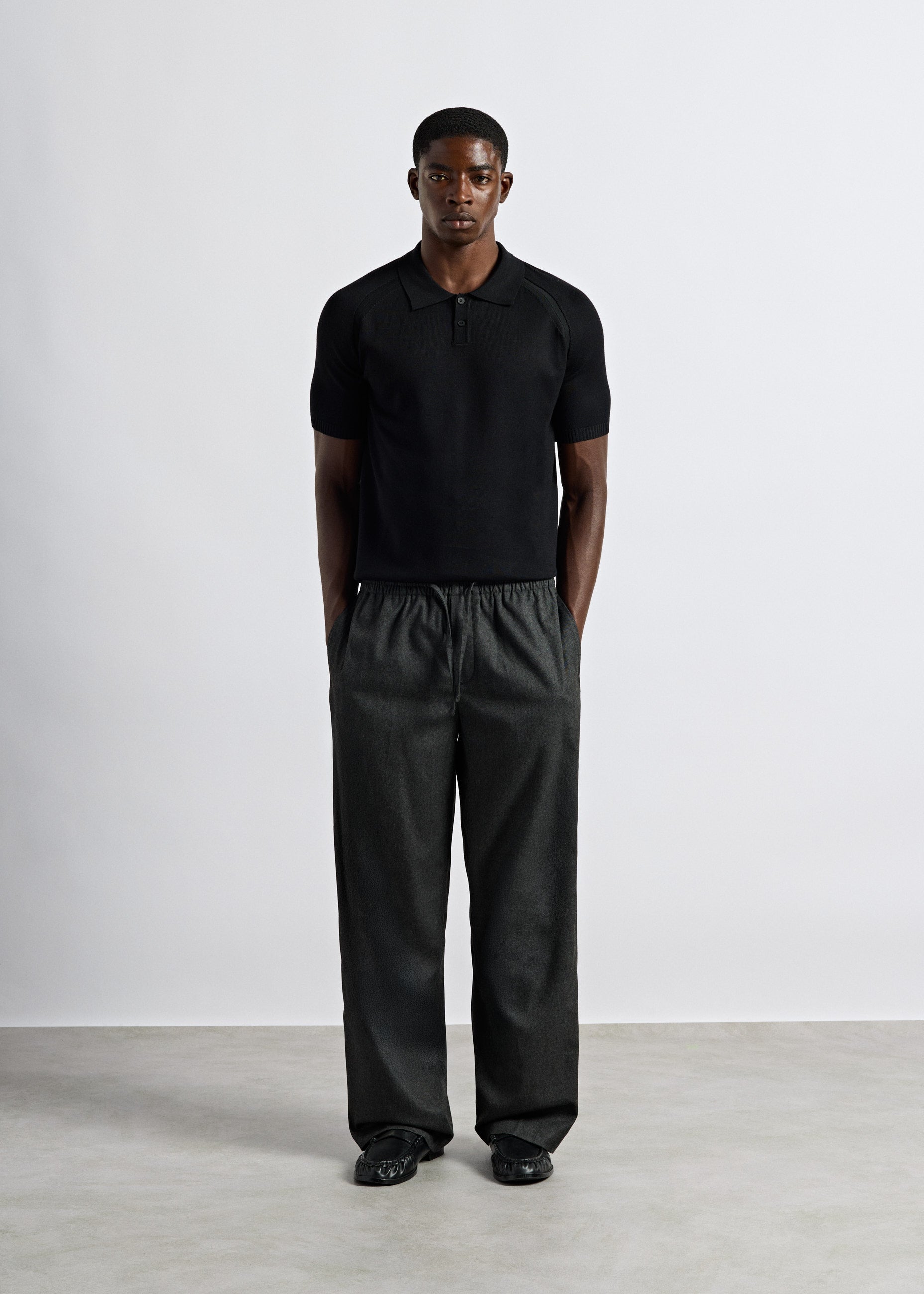 Fine Knit Polo T-Shirt
