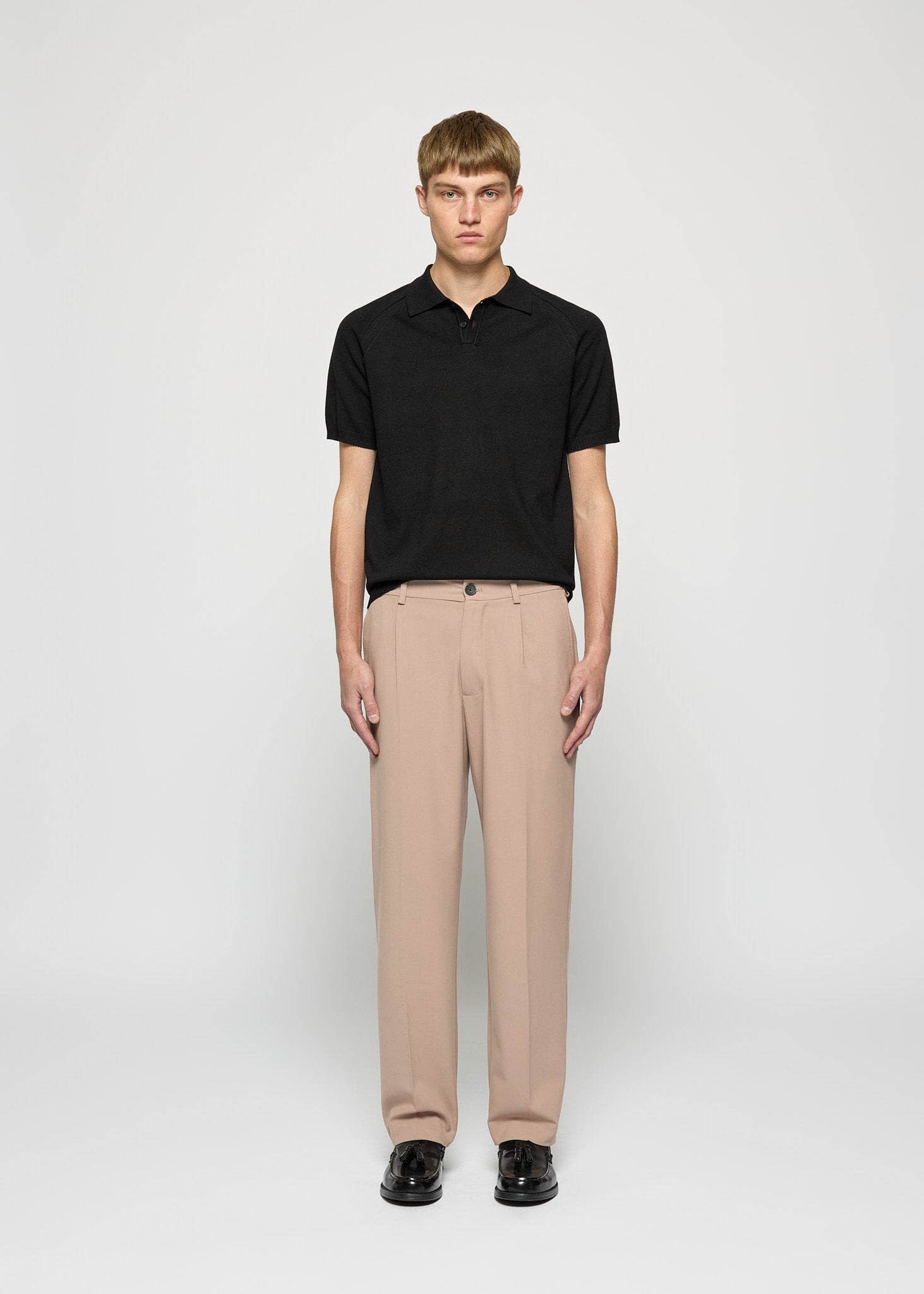 Fine Knit Polo T-Shirt