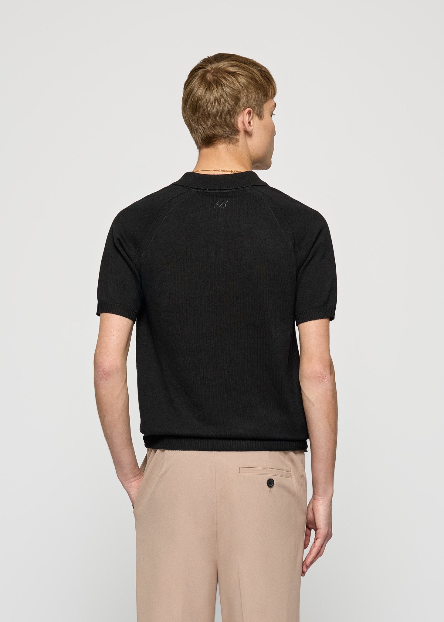 Fine Knit Polo T-Shirt