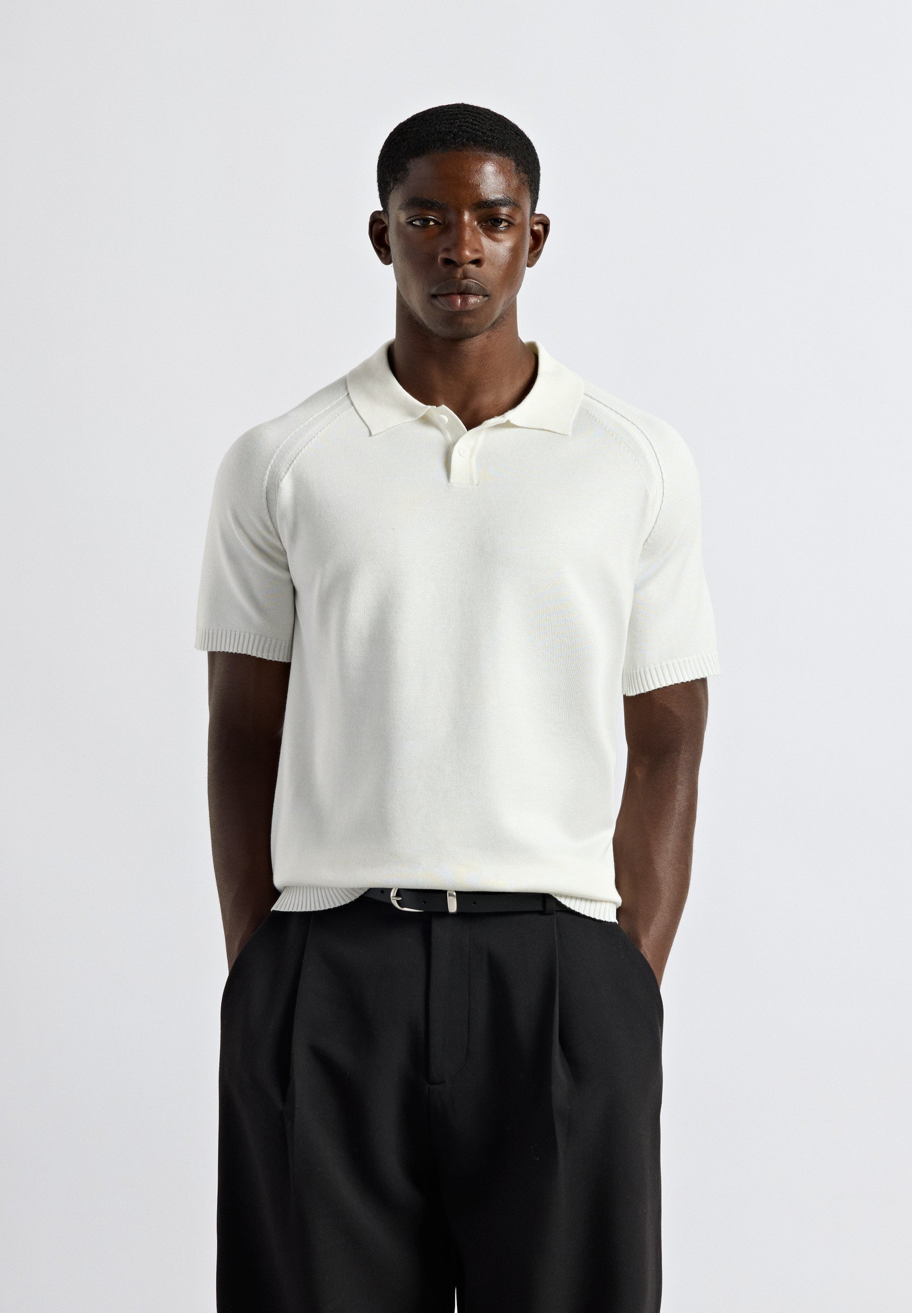 Fine Knit Polo T-Shirt