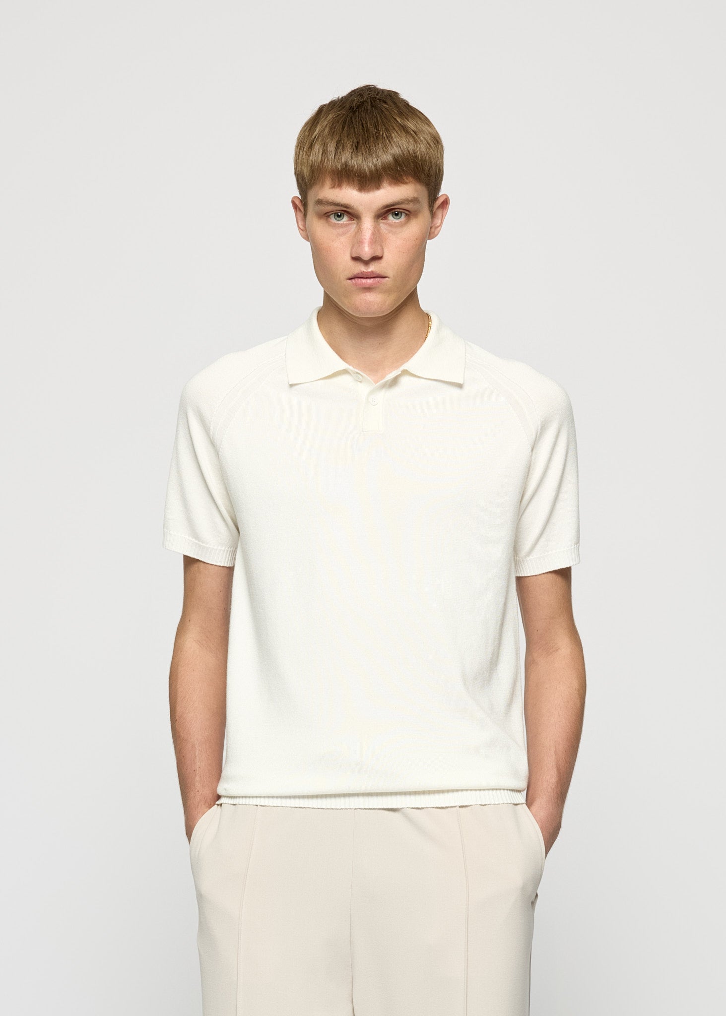 Fijngebreid poloshirt