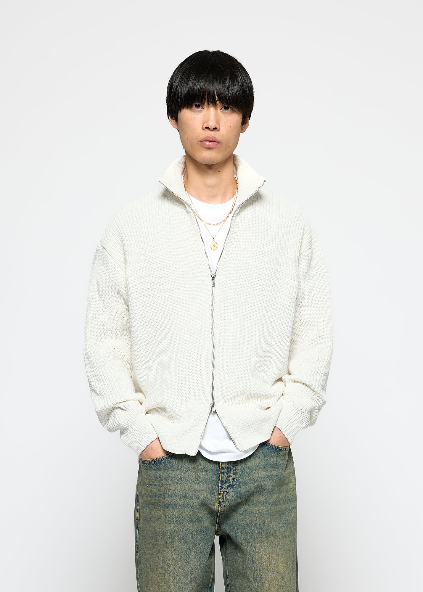 Chunky Knit Zip Jacket