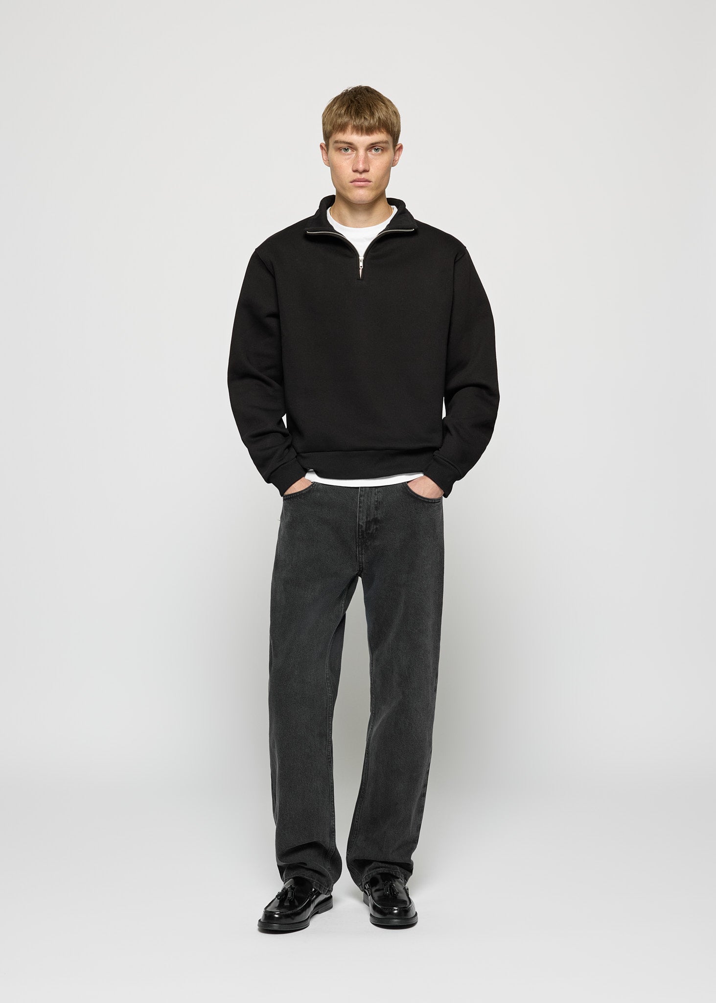 Essentiële mock-neck rits