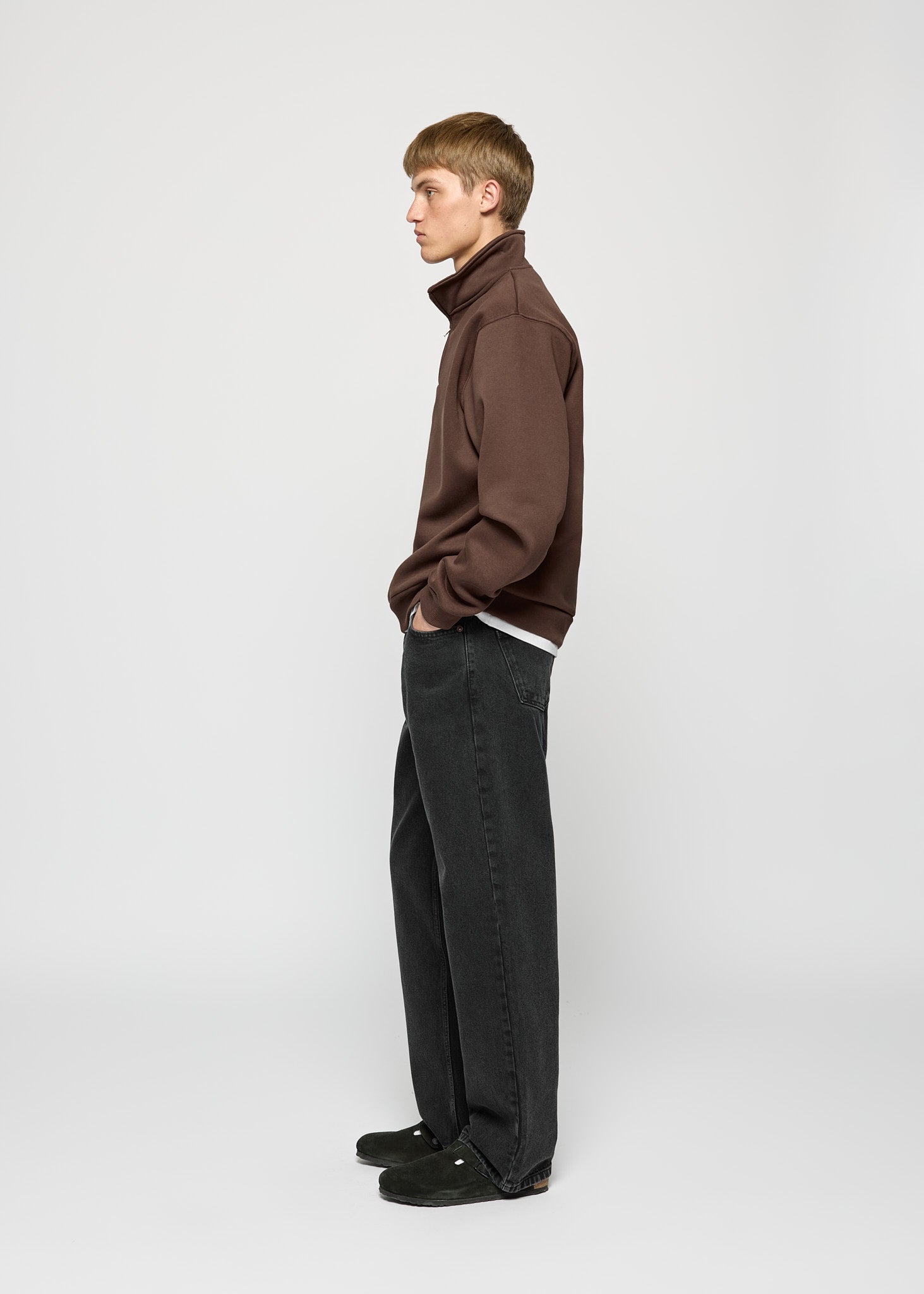 Essentiële mock-neck rits