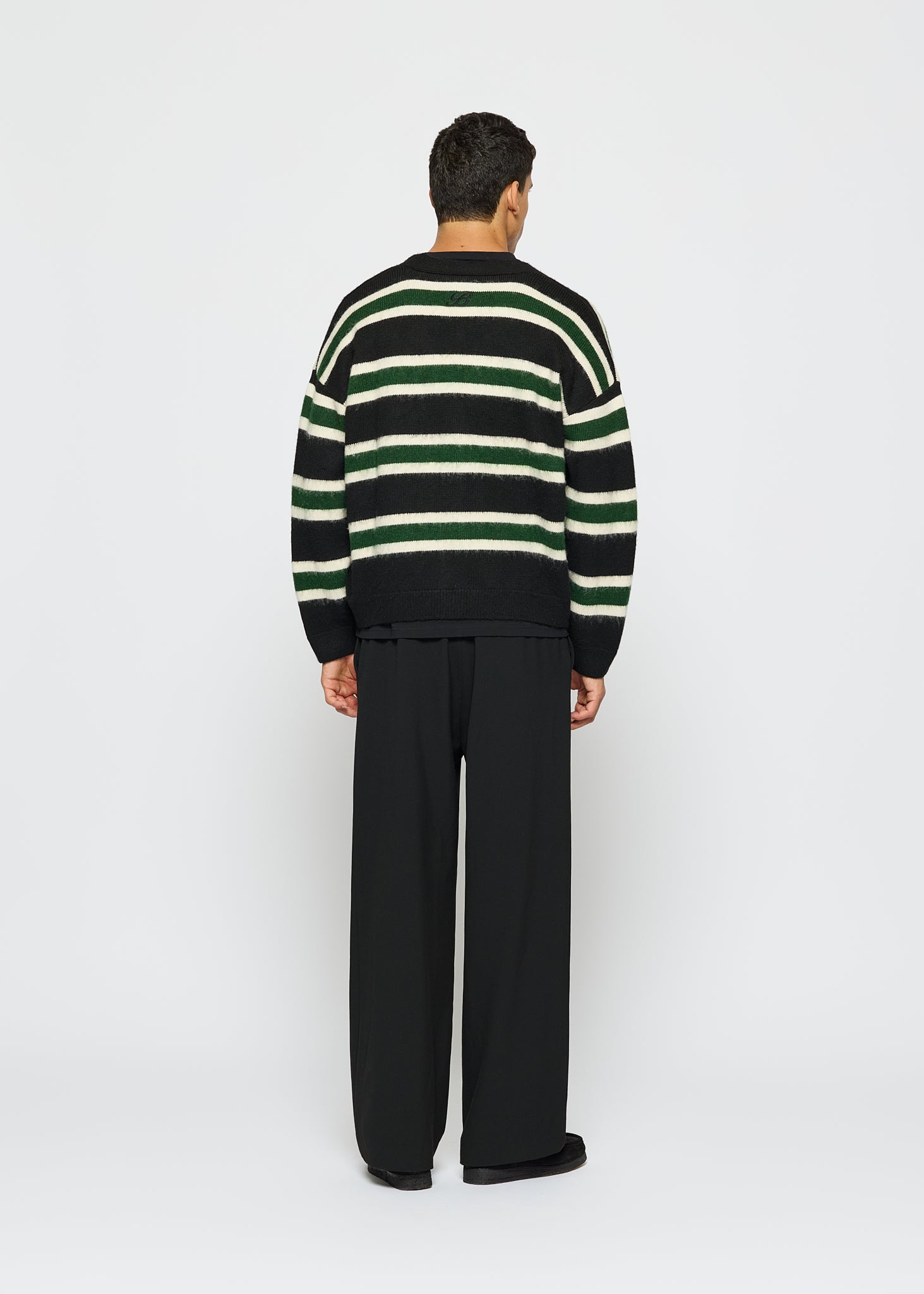 Fuzzy V-Neck Knit Cardigan