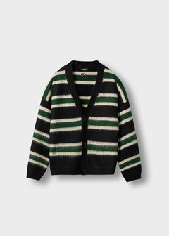 Fuzzy V-Neck Knit Cardigan