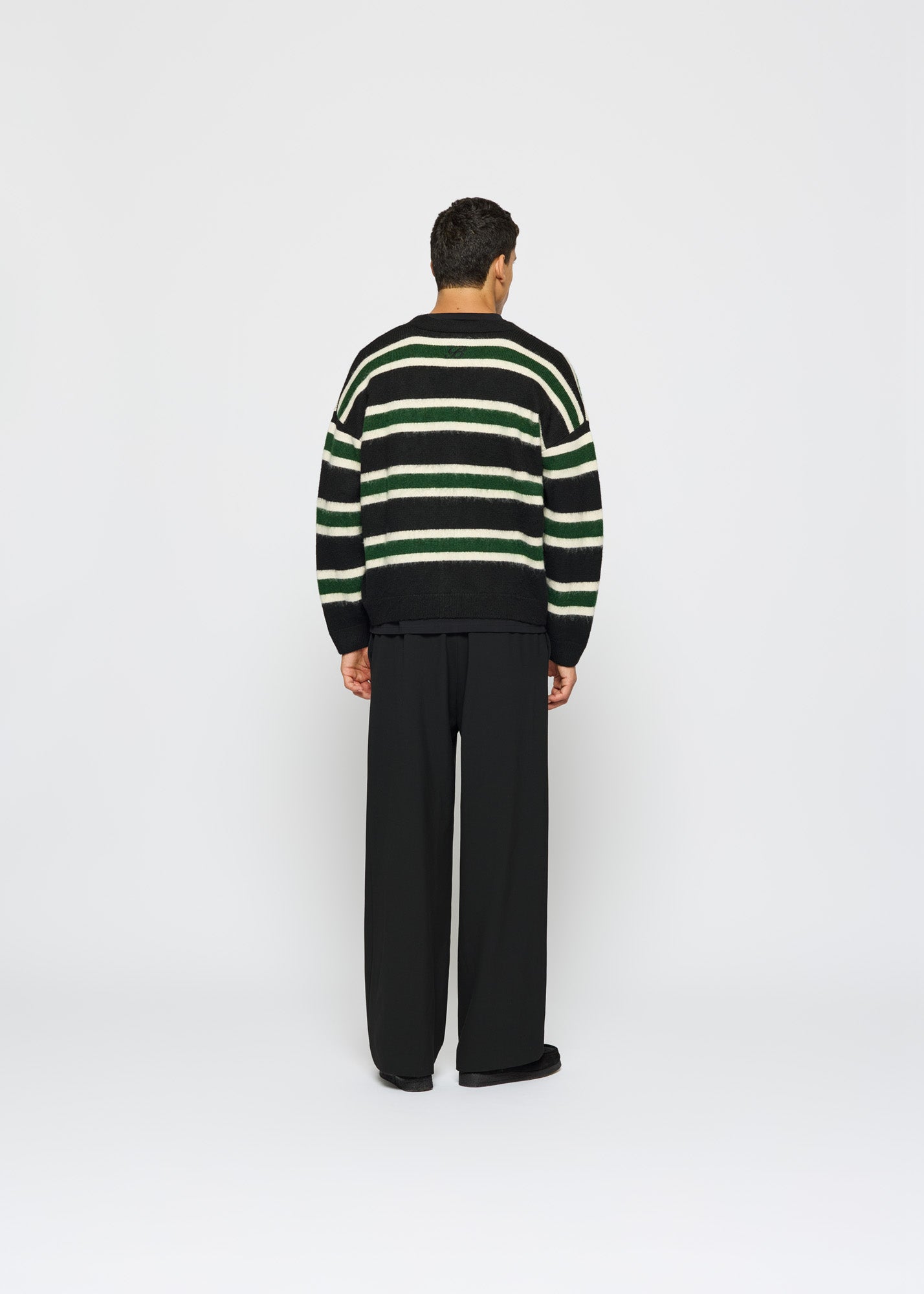 Fuzzy V-Neck Knit Cardigan