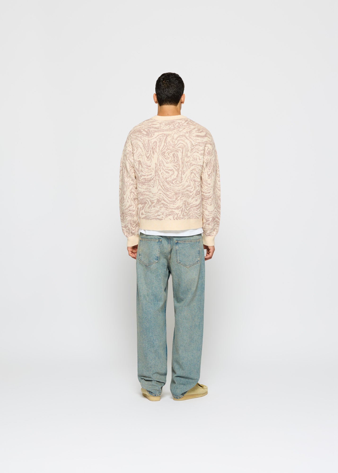 Swirl Pattern Crewneck Sweater