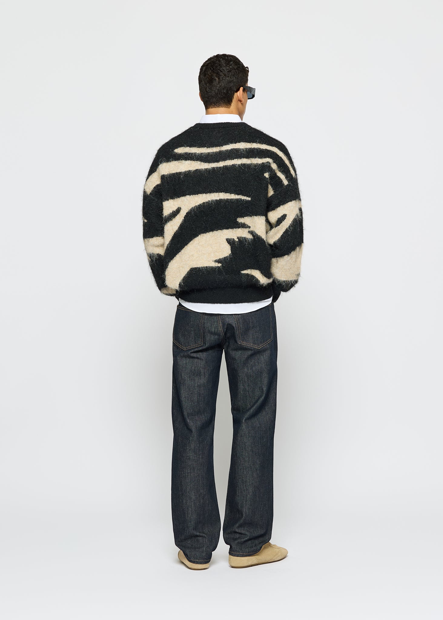 Hairy Monochrome Knit Sweater