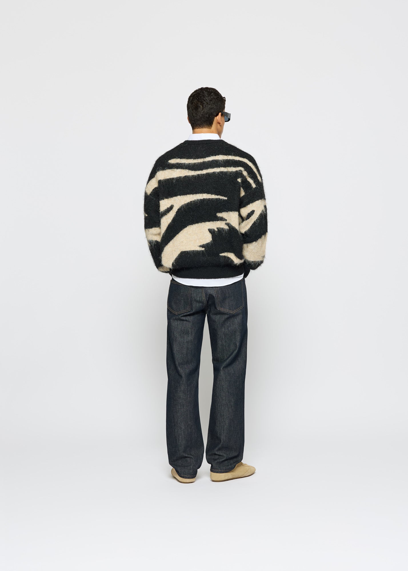 Hairy Monochrome Knit Sweater
