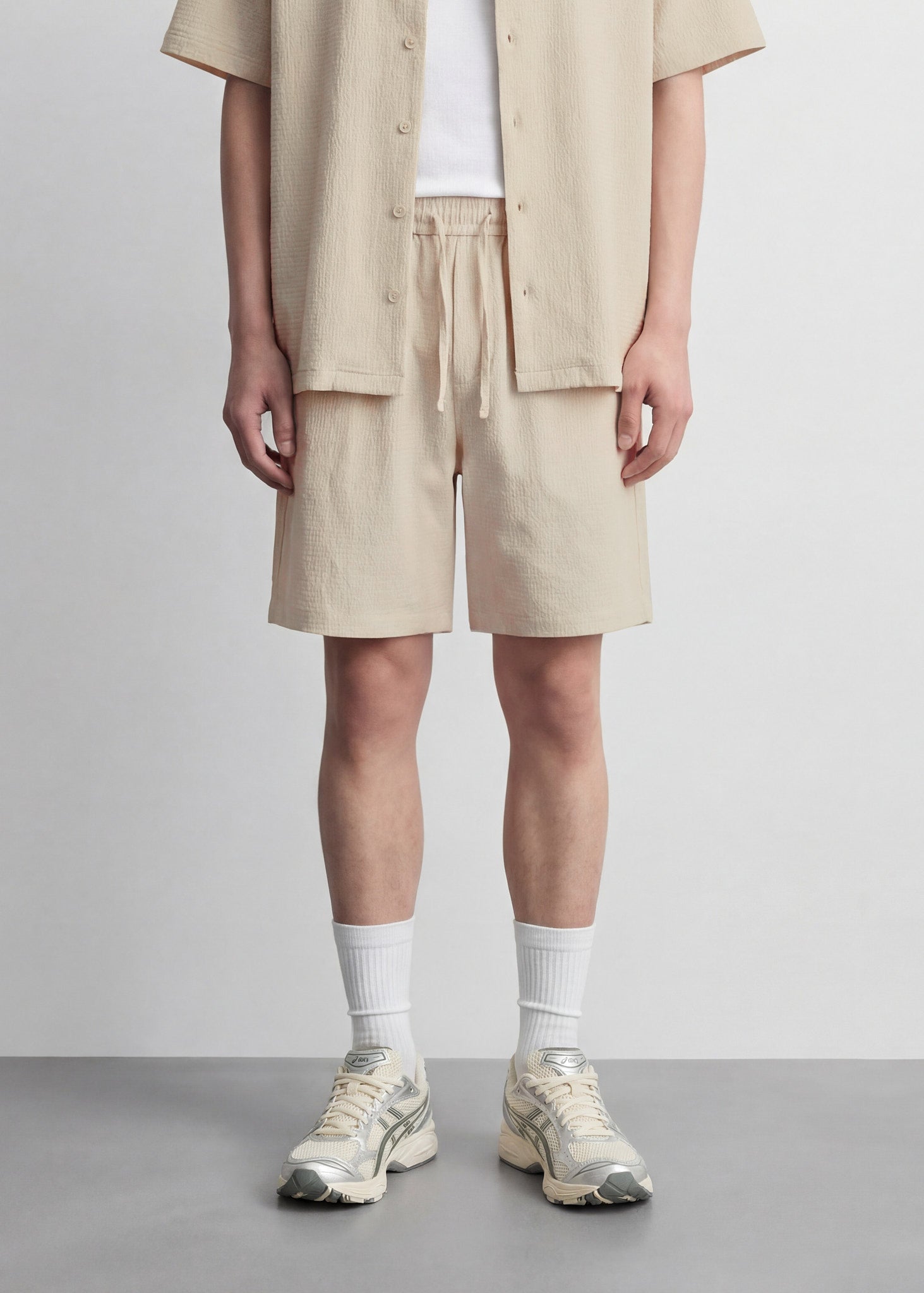 Solid Seersucker Shorts