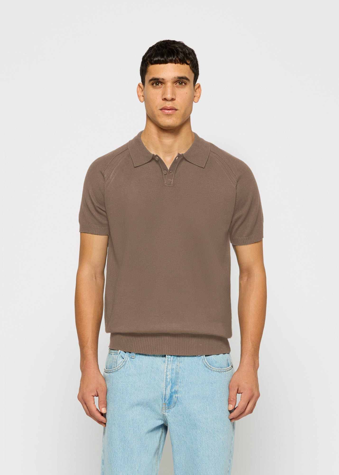 Fine Knit Polo T-Shirt