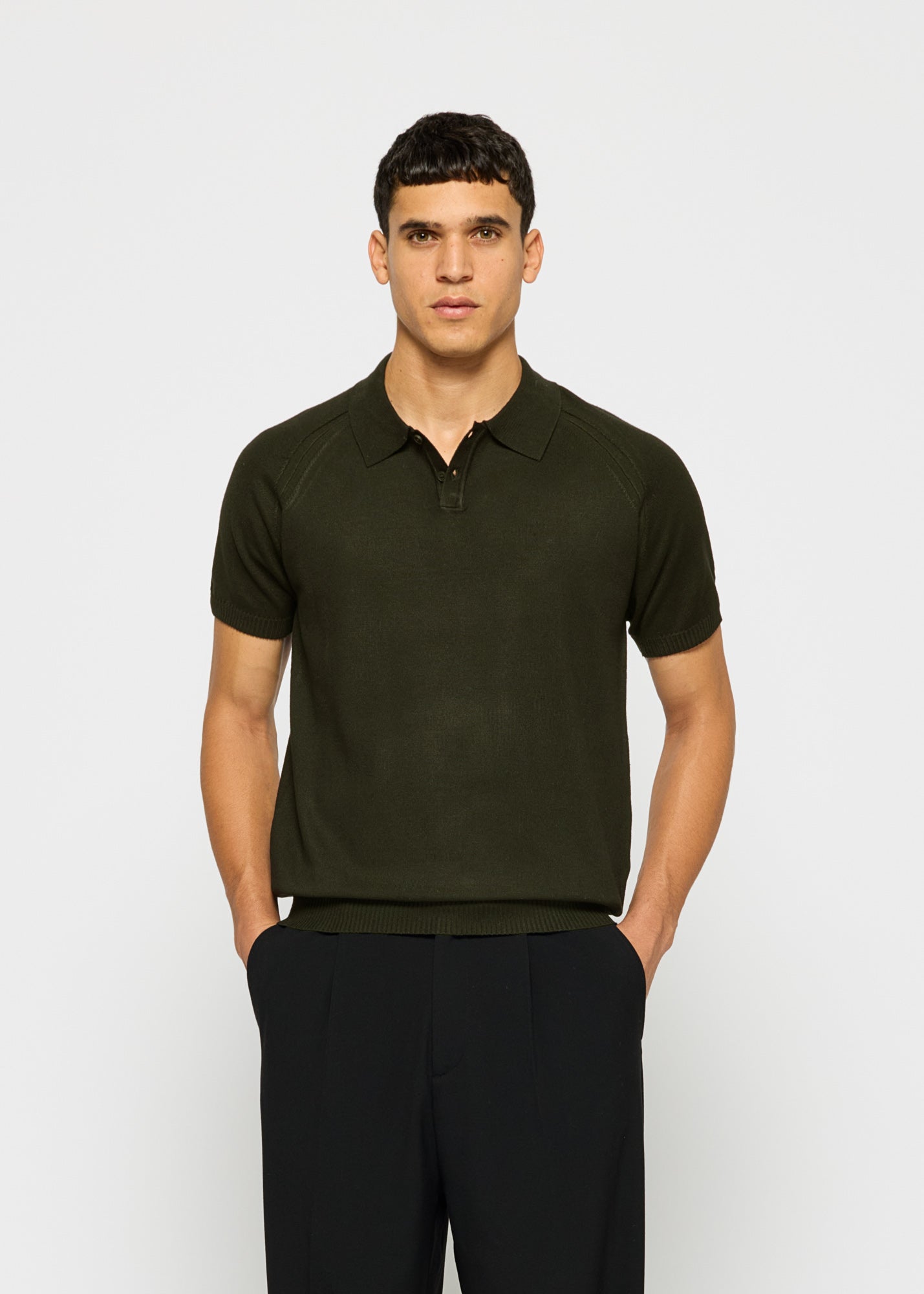 Fine Knit Polo T-Shirt