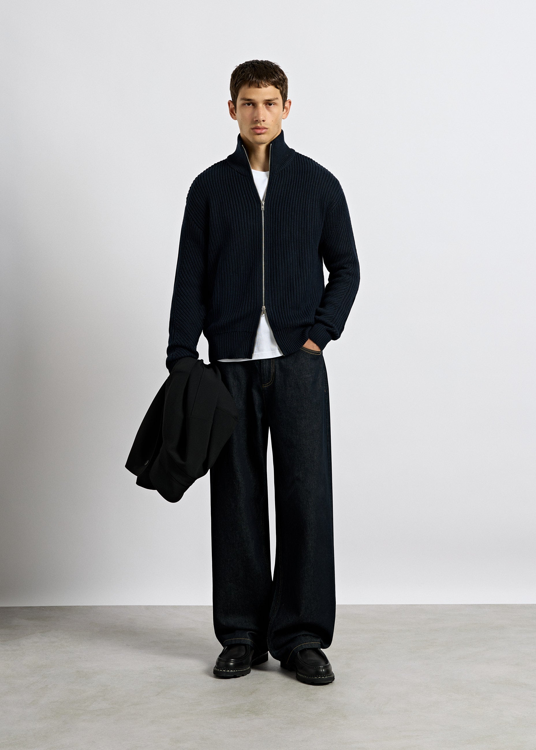 Chunky Knit Zip Jacket