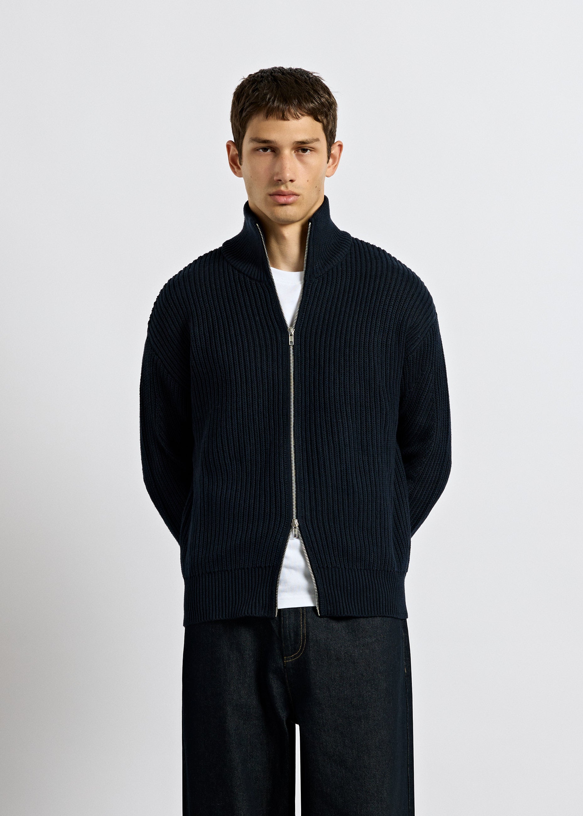 Chunky Knit Zip Jacket