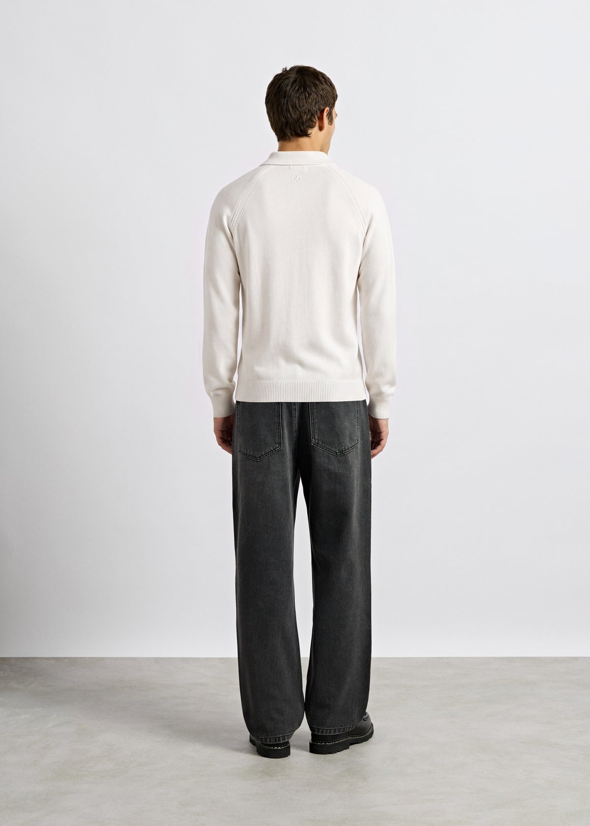 Fine Knit Polo Sweater