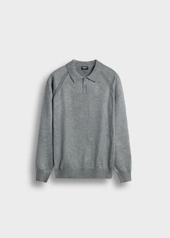 Fine Knit Polo Sweater