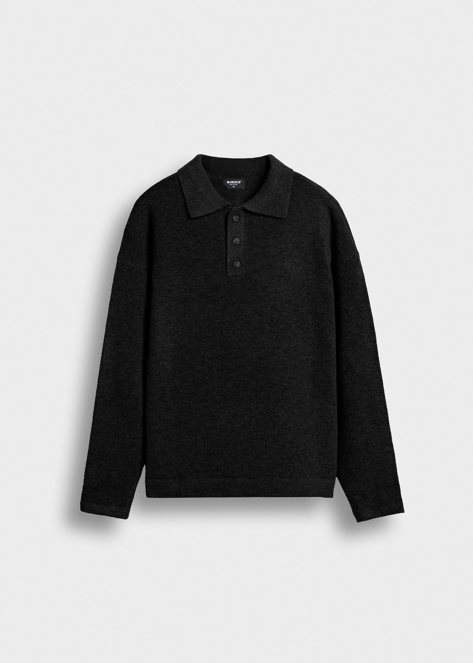 Hairy Knit Polo Sweater