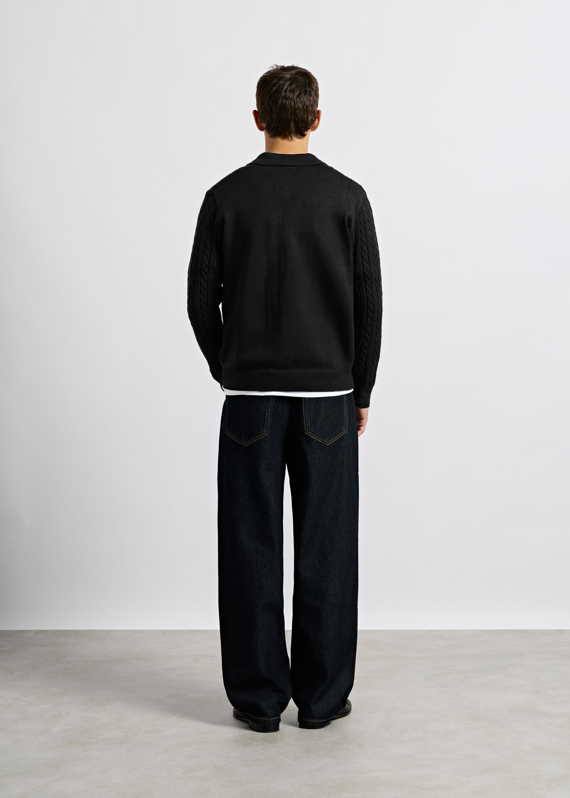 Cable Knit Polo Sweater