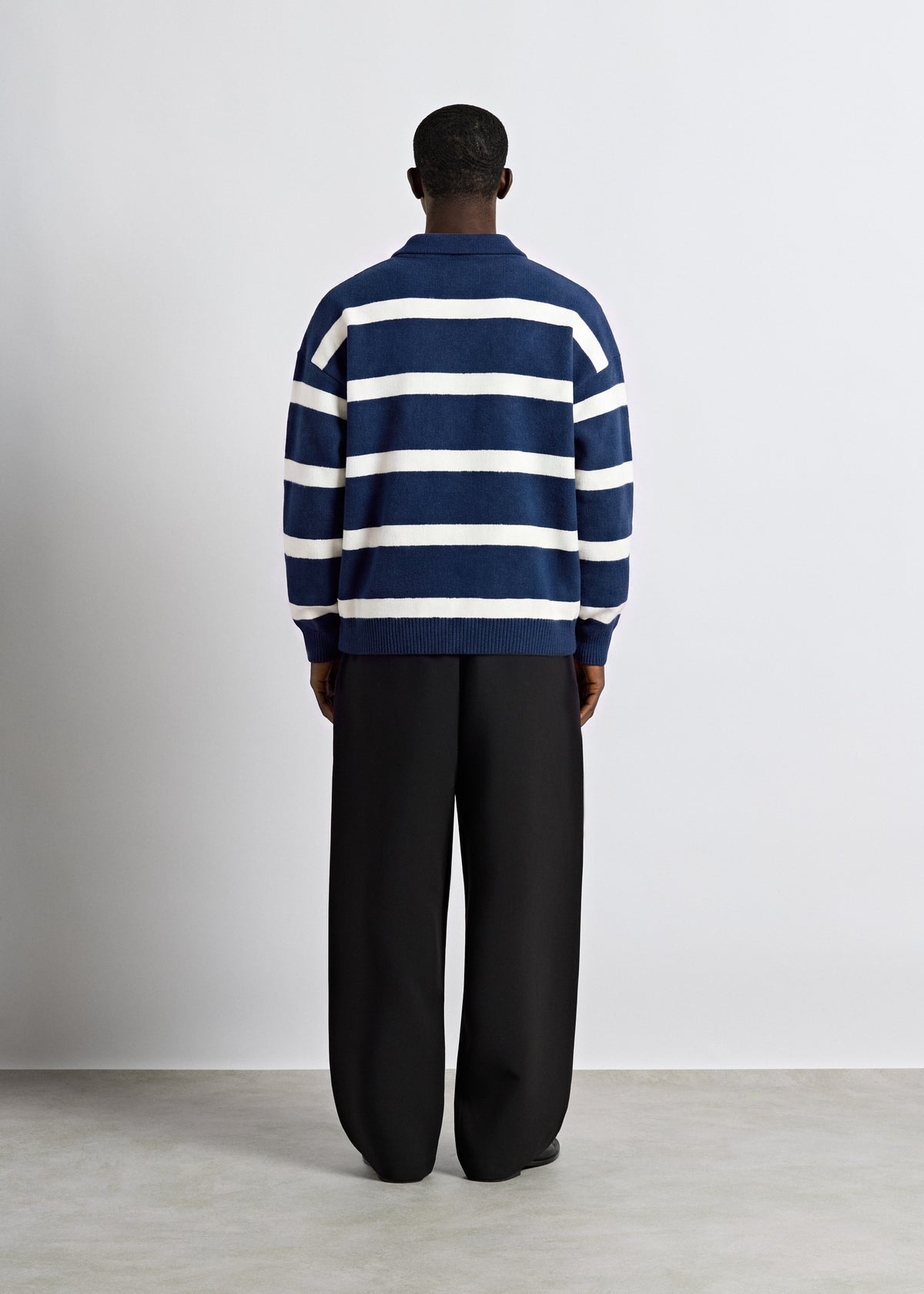 Striped Long-Sleeve Polo