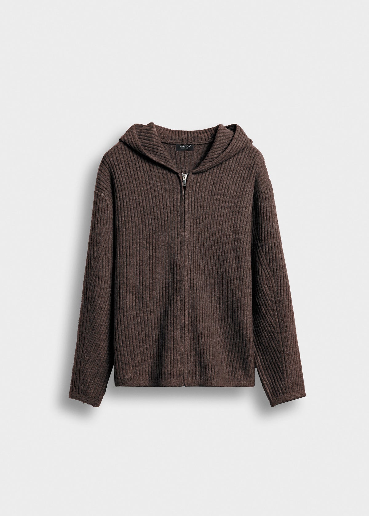 Hooded Knit Zip Jacket