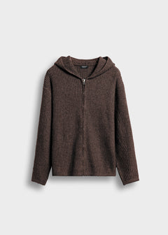 Hooded Knit Zip Jacket