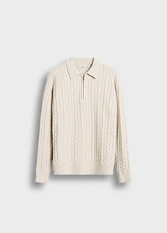 Cable Knit Polo Sweater