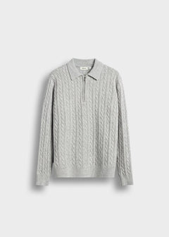 Cable Knit Polo Sweater
