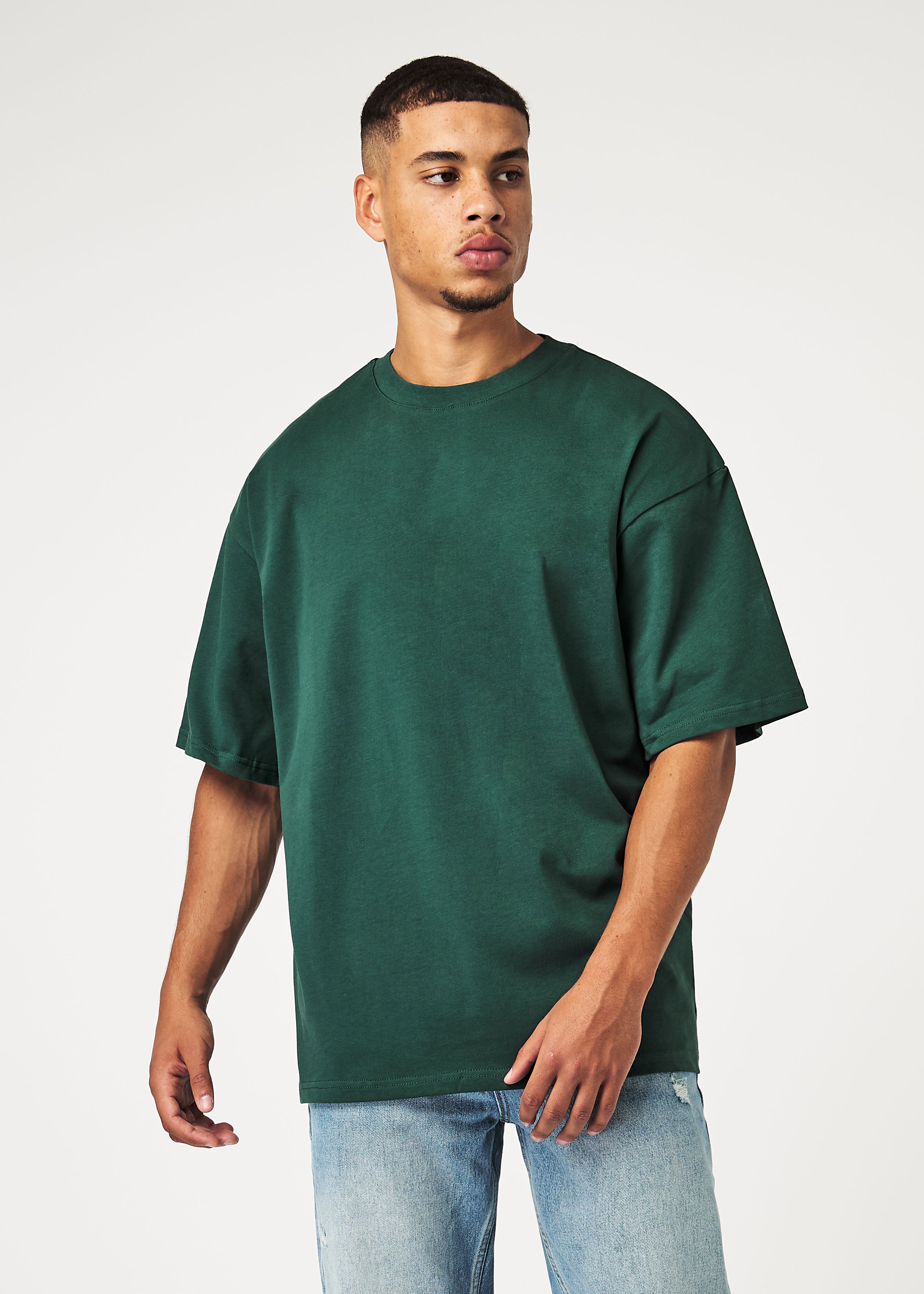 Green Basic Oversized  T-Shirt