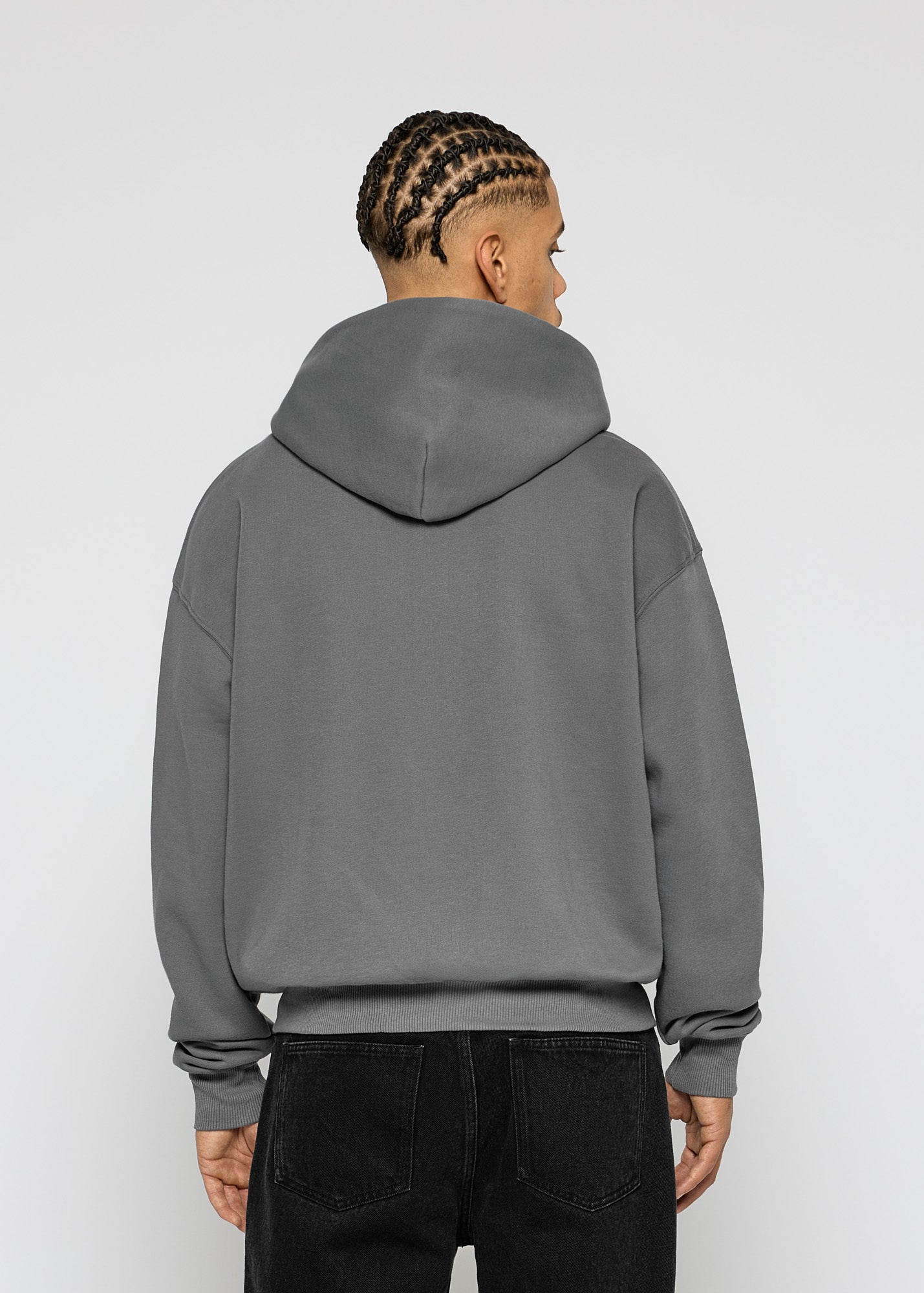 Grey Basic Zip Hoodie