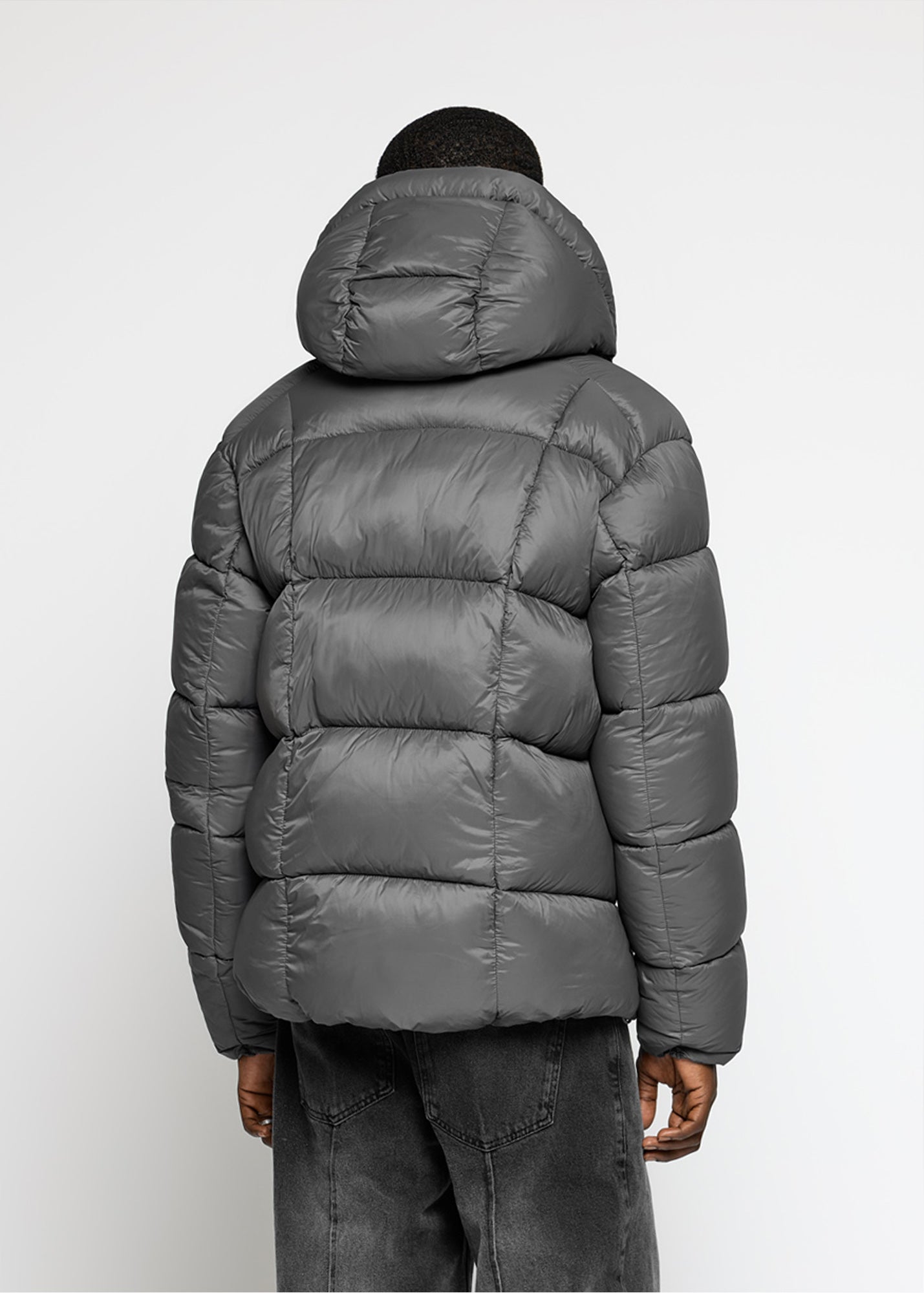 Glanzend nylon pufferjack