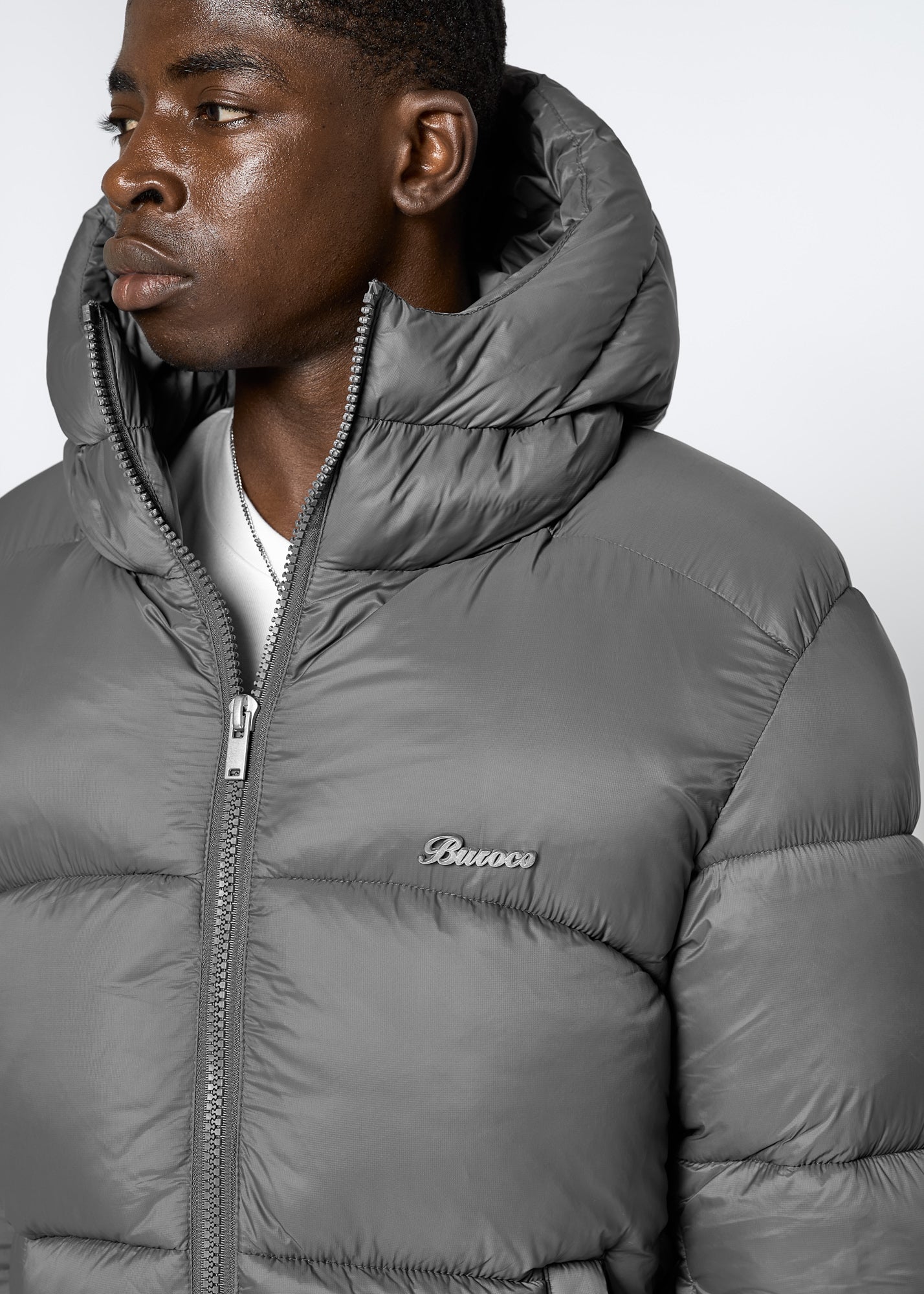 Glanzend nylon pufferjack