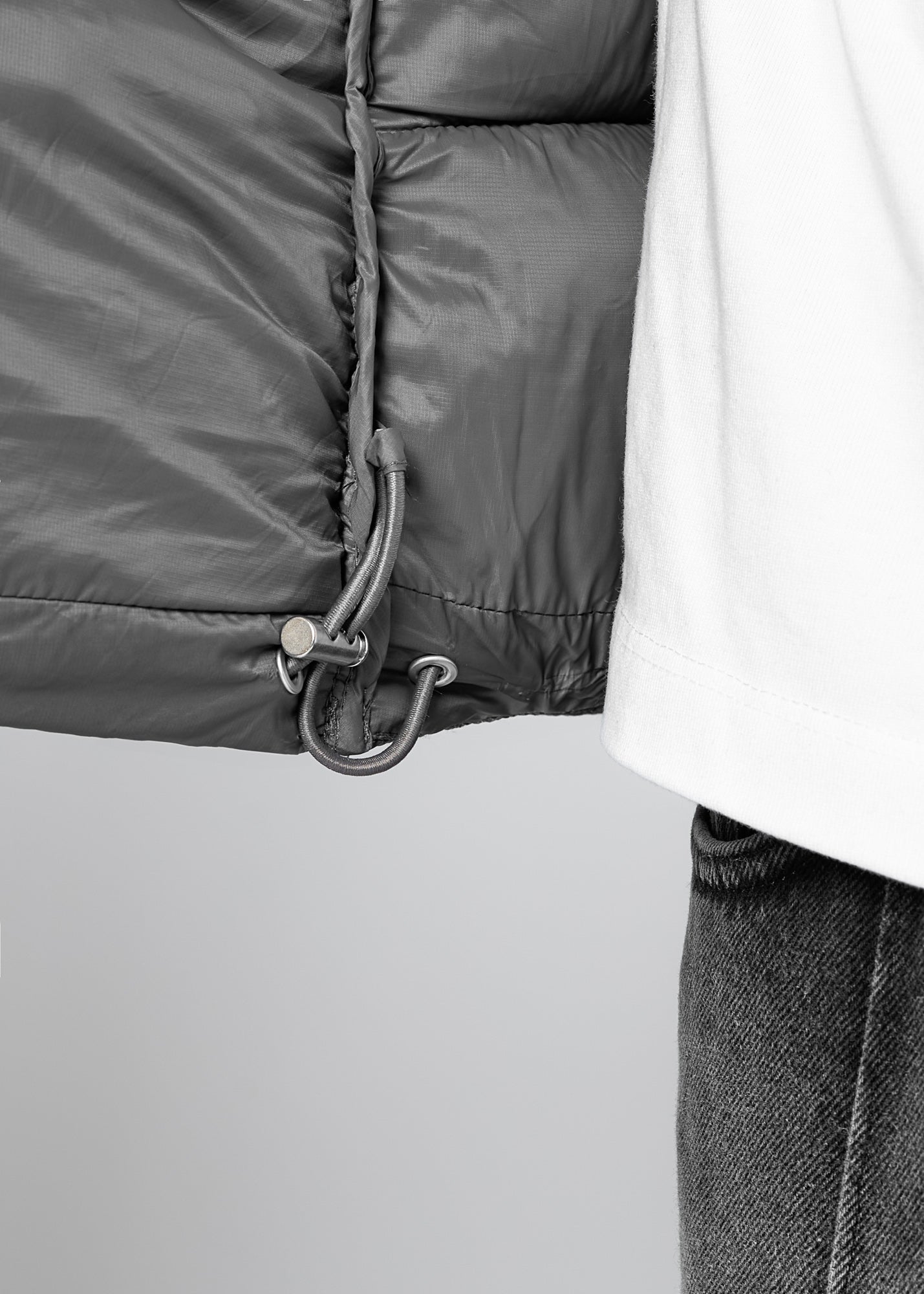 Glanzend nylon pufferjack
