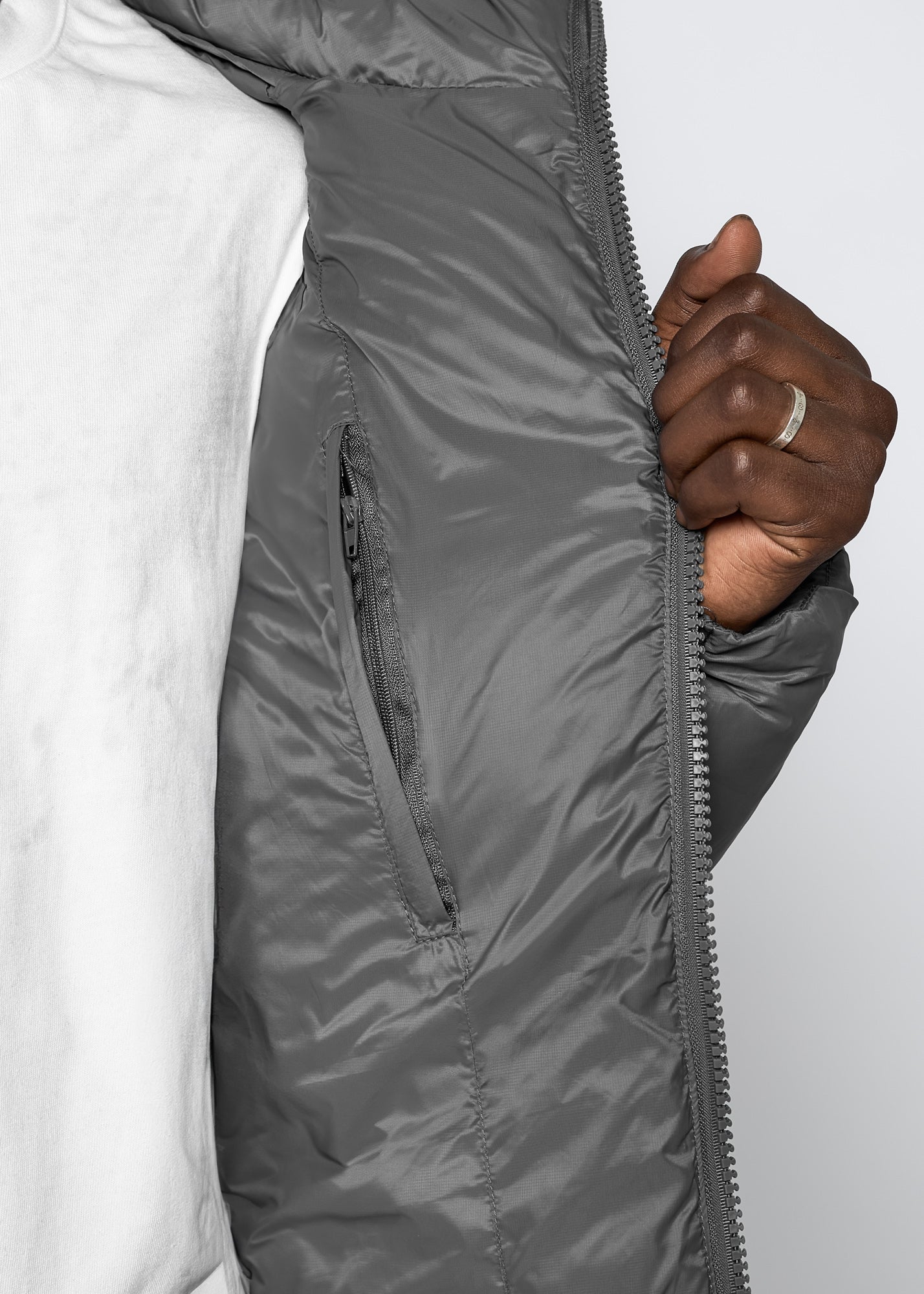 Glanzend nylon pufferjack