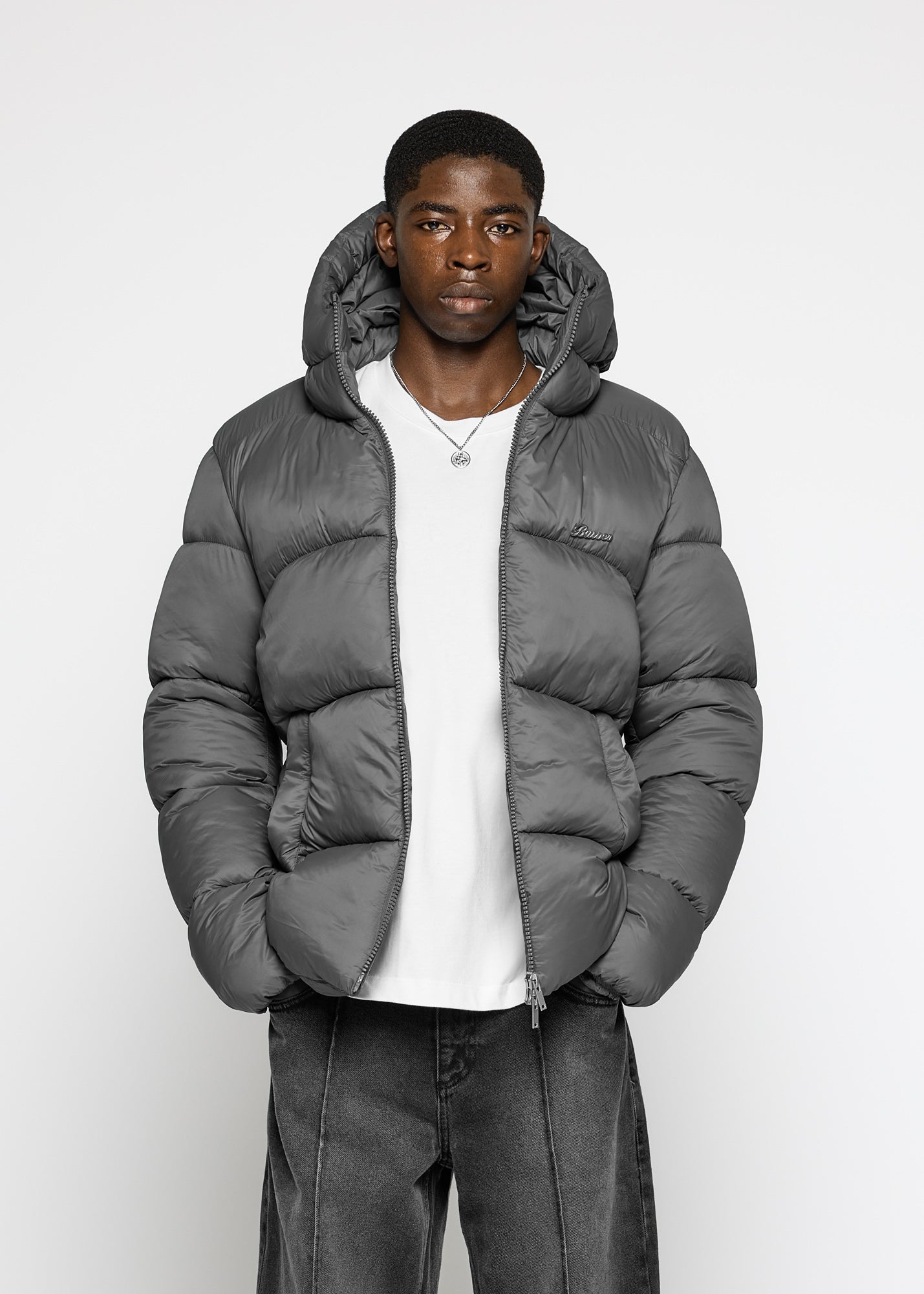 Glossy Nylon Puffer Jacket