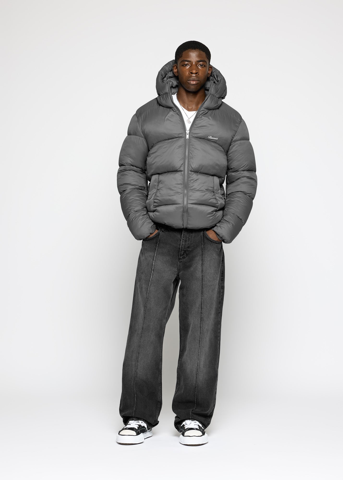 Glanzend nylon pufferjack