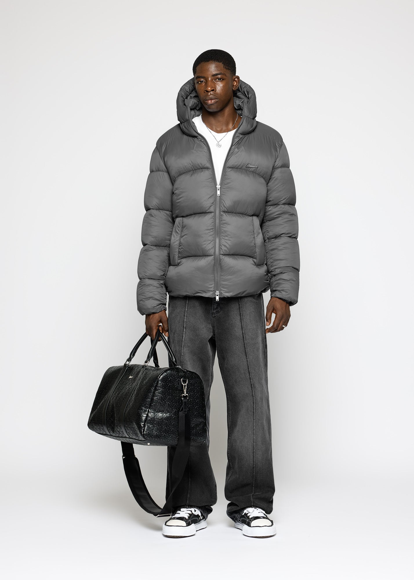 Glossy Nylon Puffer Jacket