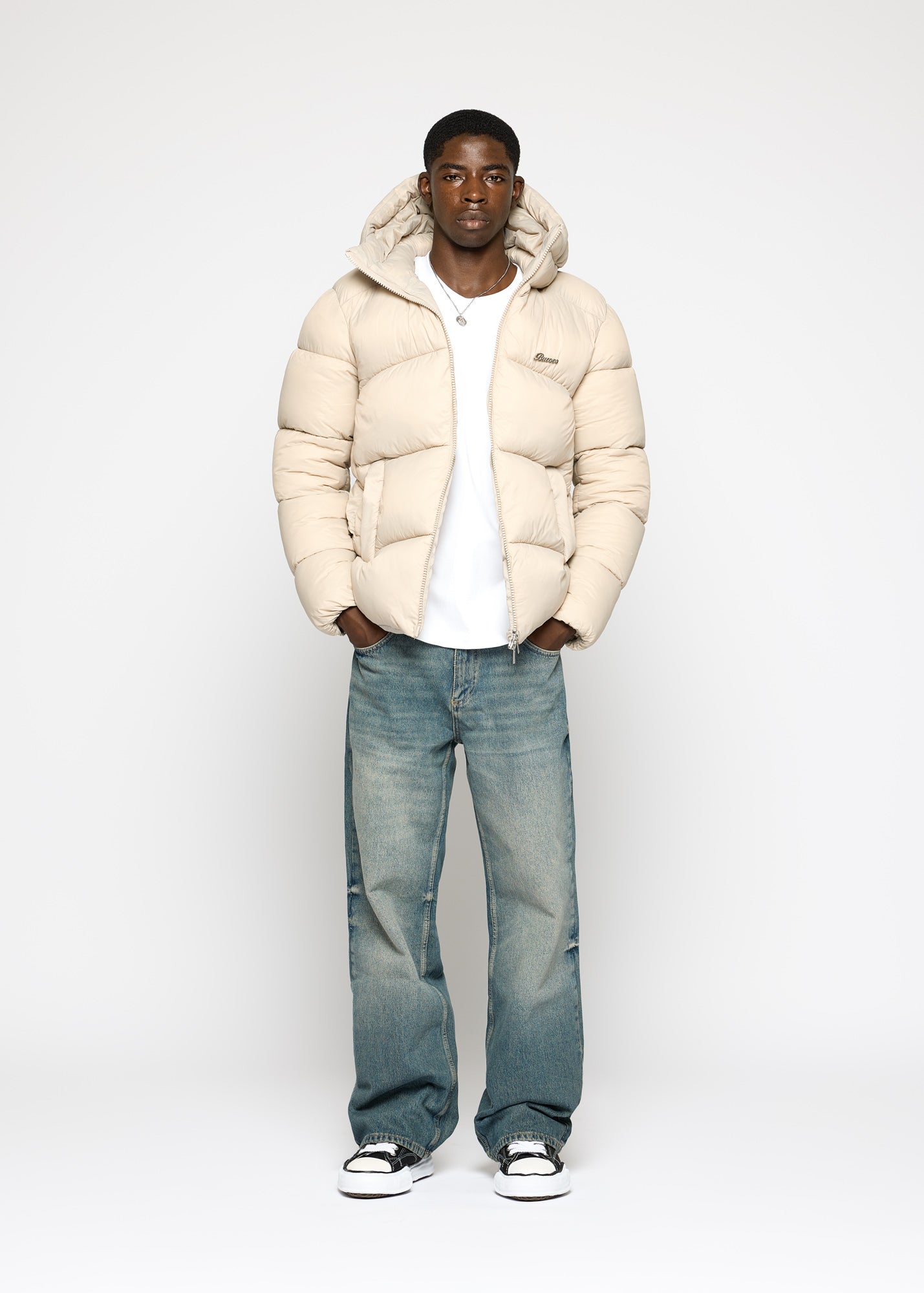 Glossy Nylon Puffer Jacket