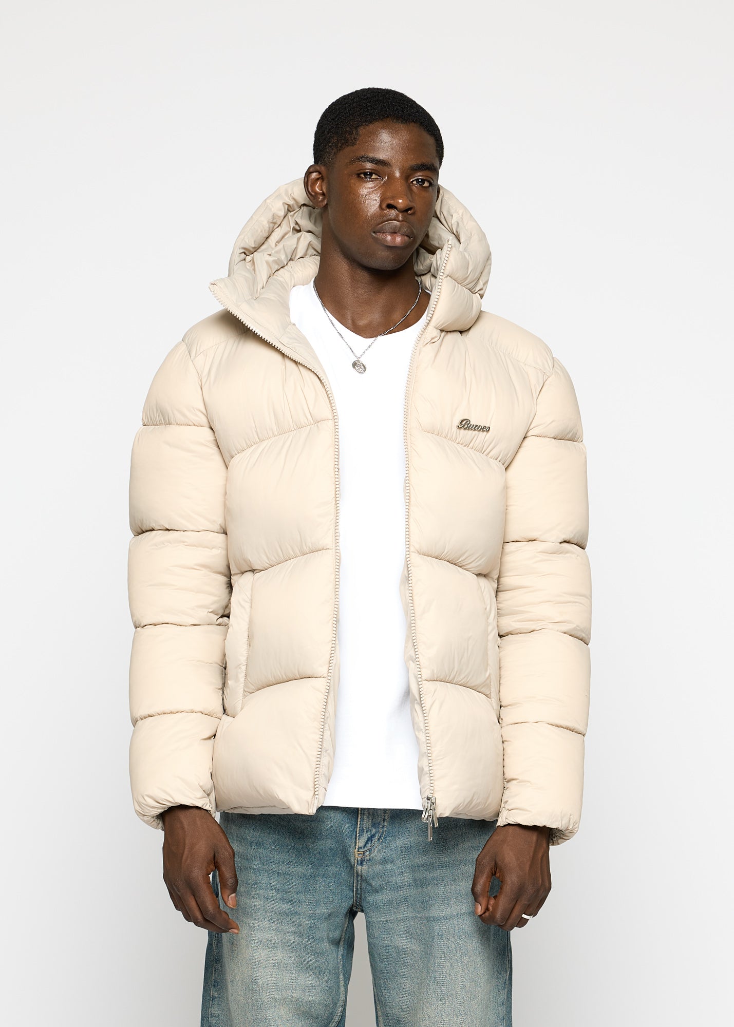 Glossy Nylon Puffer Jacket