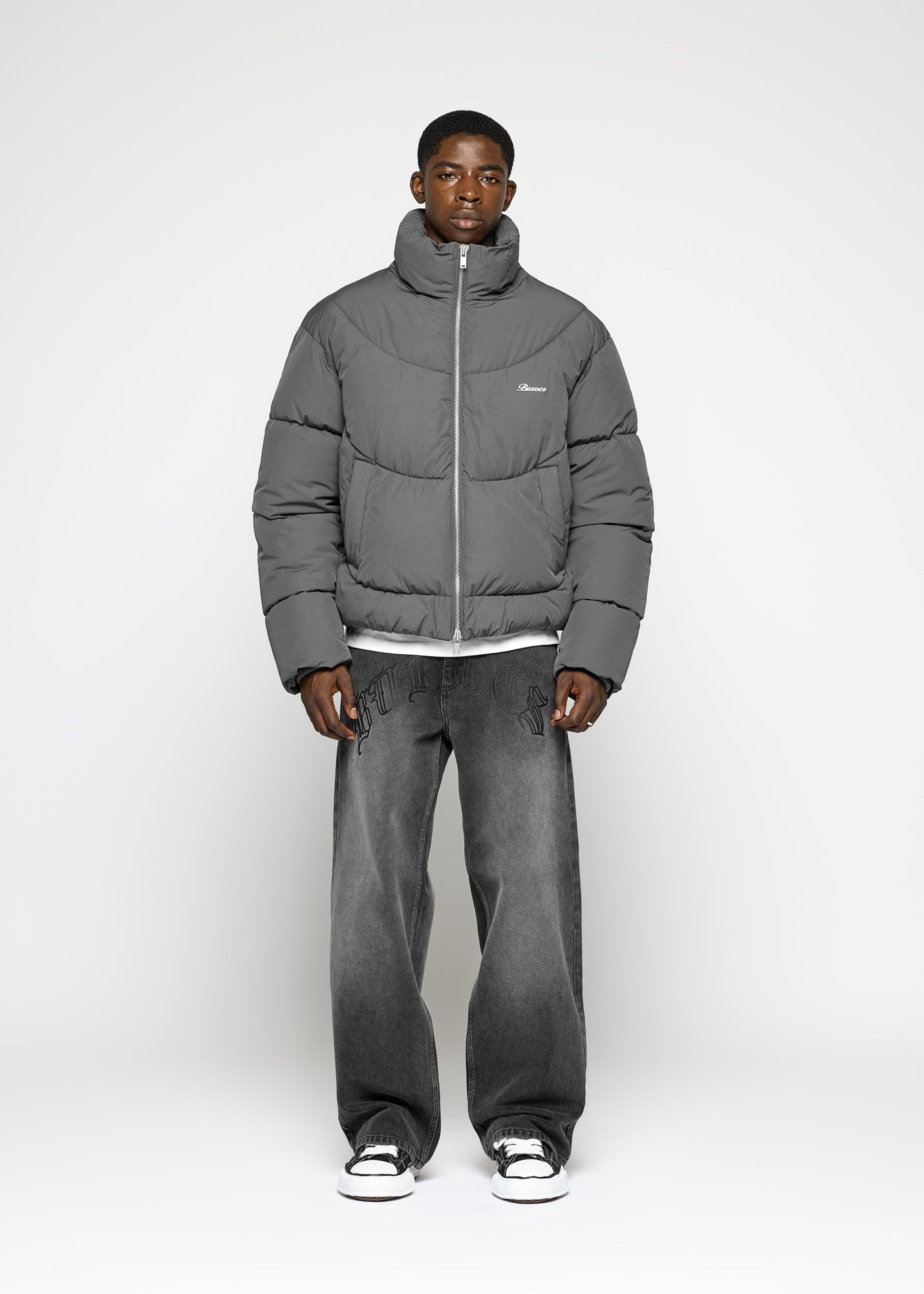 Matte nylon pufferjack