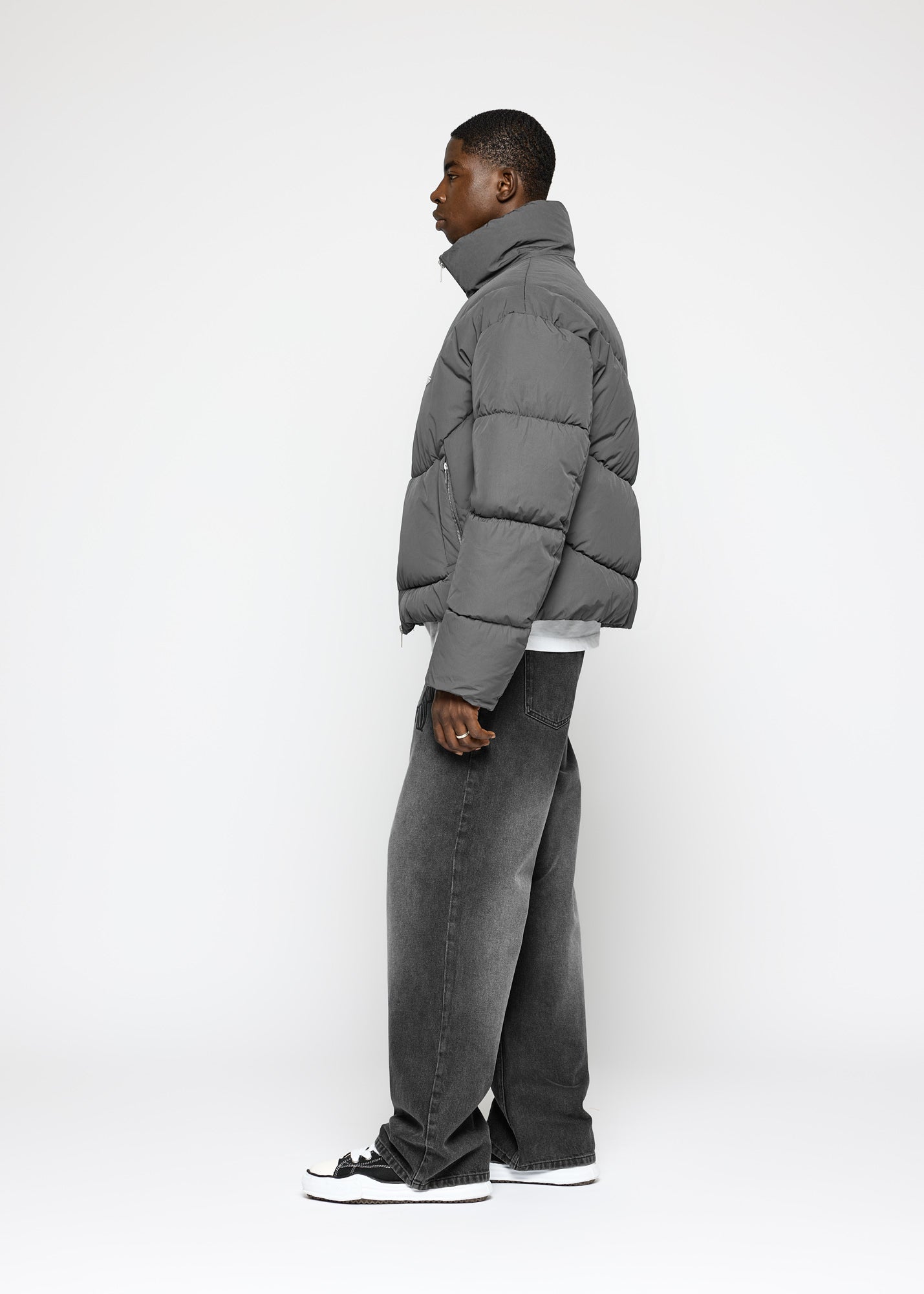 Matte nylon pufferjack