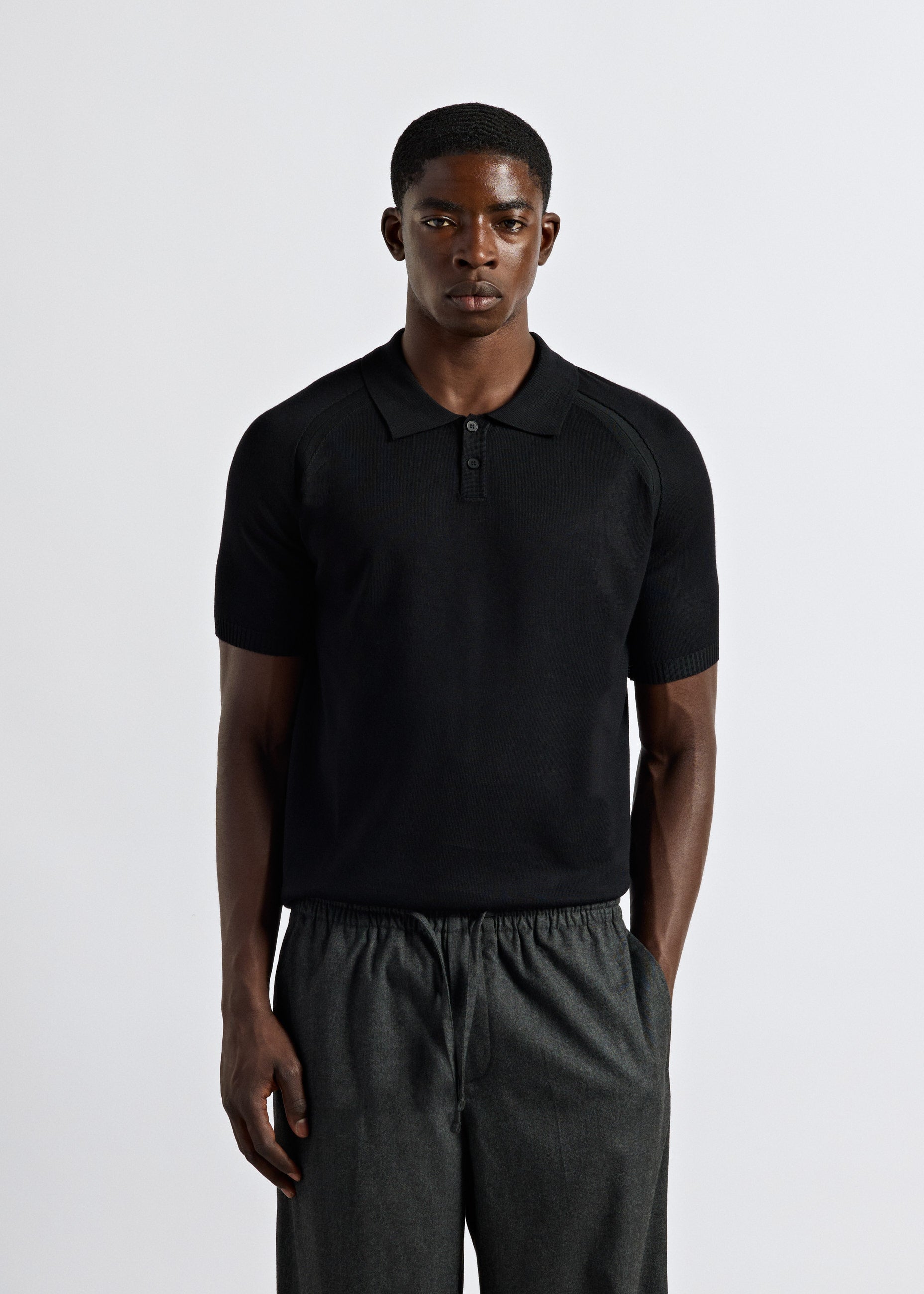 Fijngebreid poloshirt