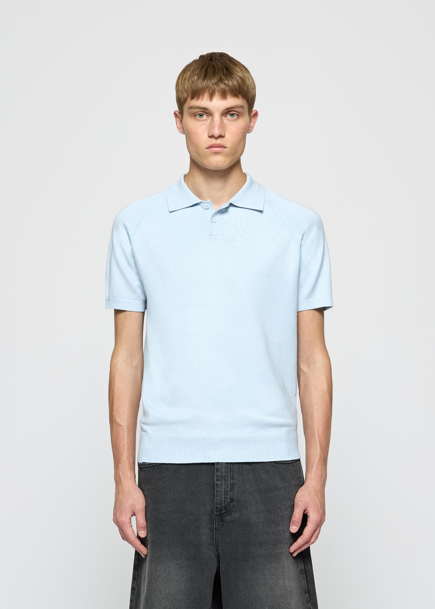 Fine Knit Polo T-Shirt