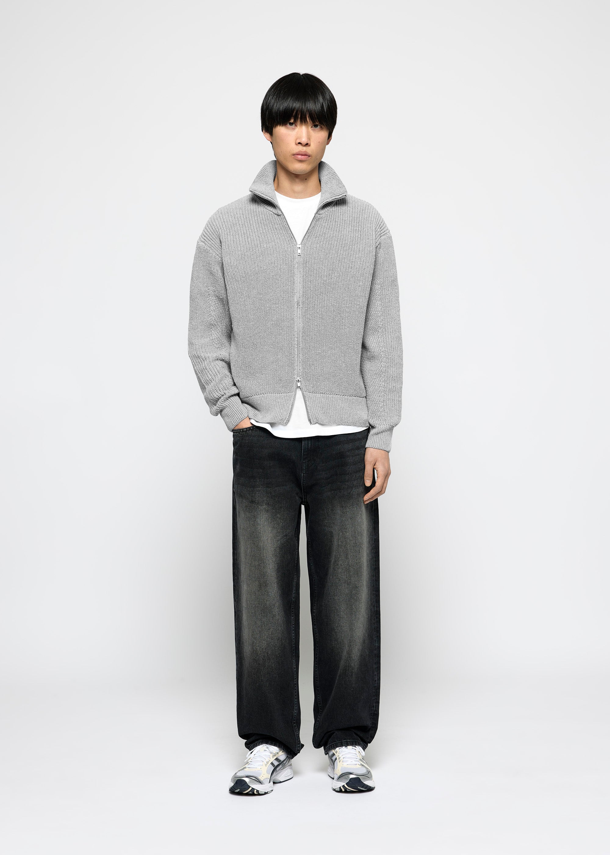 Chunky Knit Zip Jacket