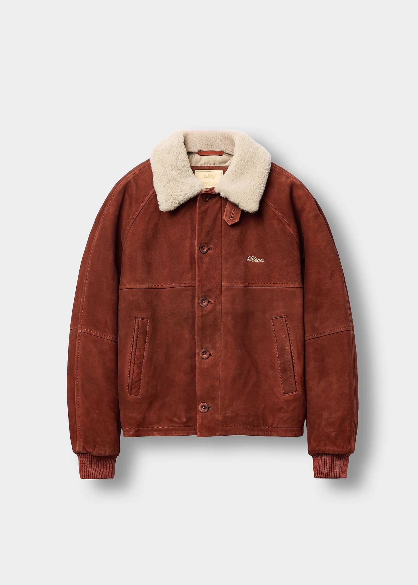 BLKVIS SCRIPT SHEARLING LEATHER JACKET