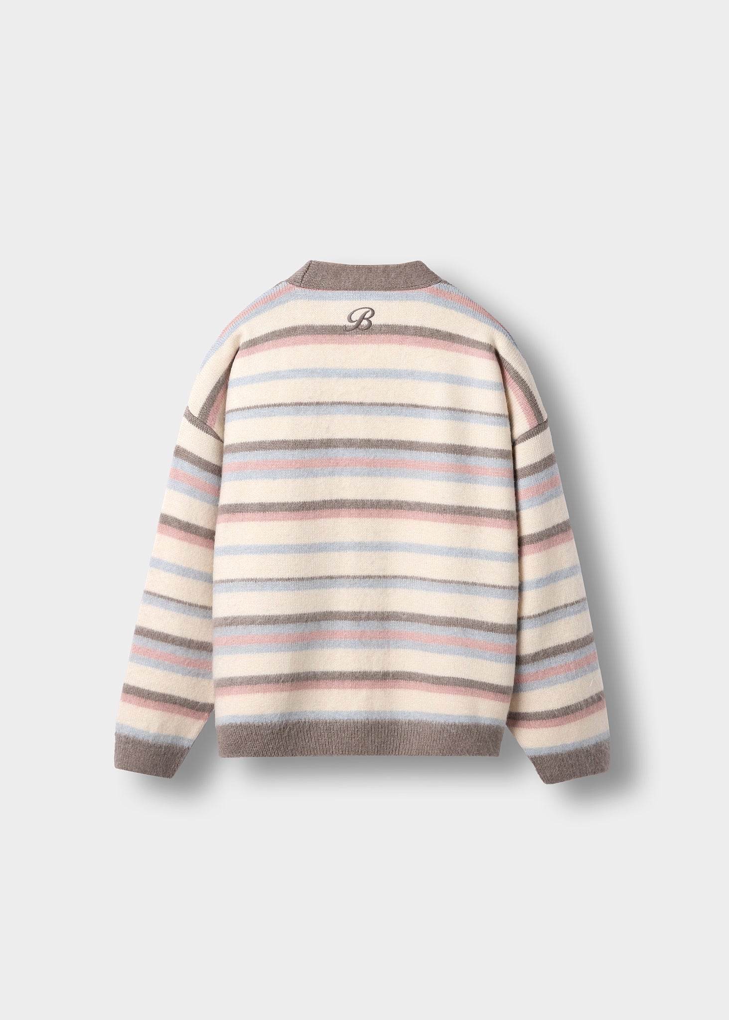 Fuzzy V-Neck Knit Cardigan