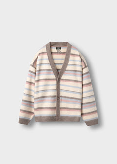 Fuzzy V-Neck Knit Cardigan
