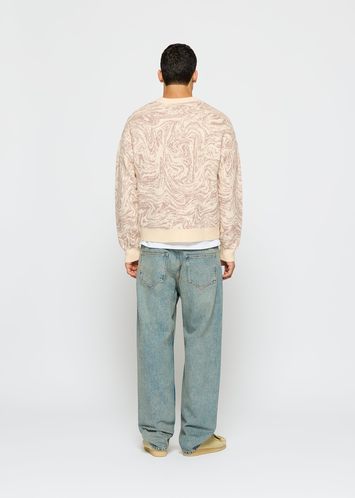 Swirl Pattern Crewneck Sweater